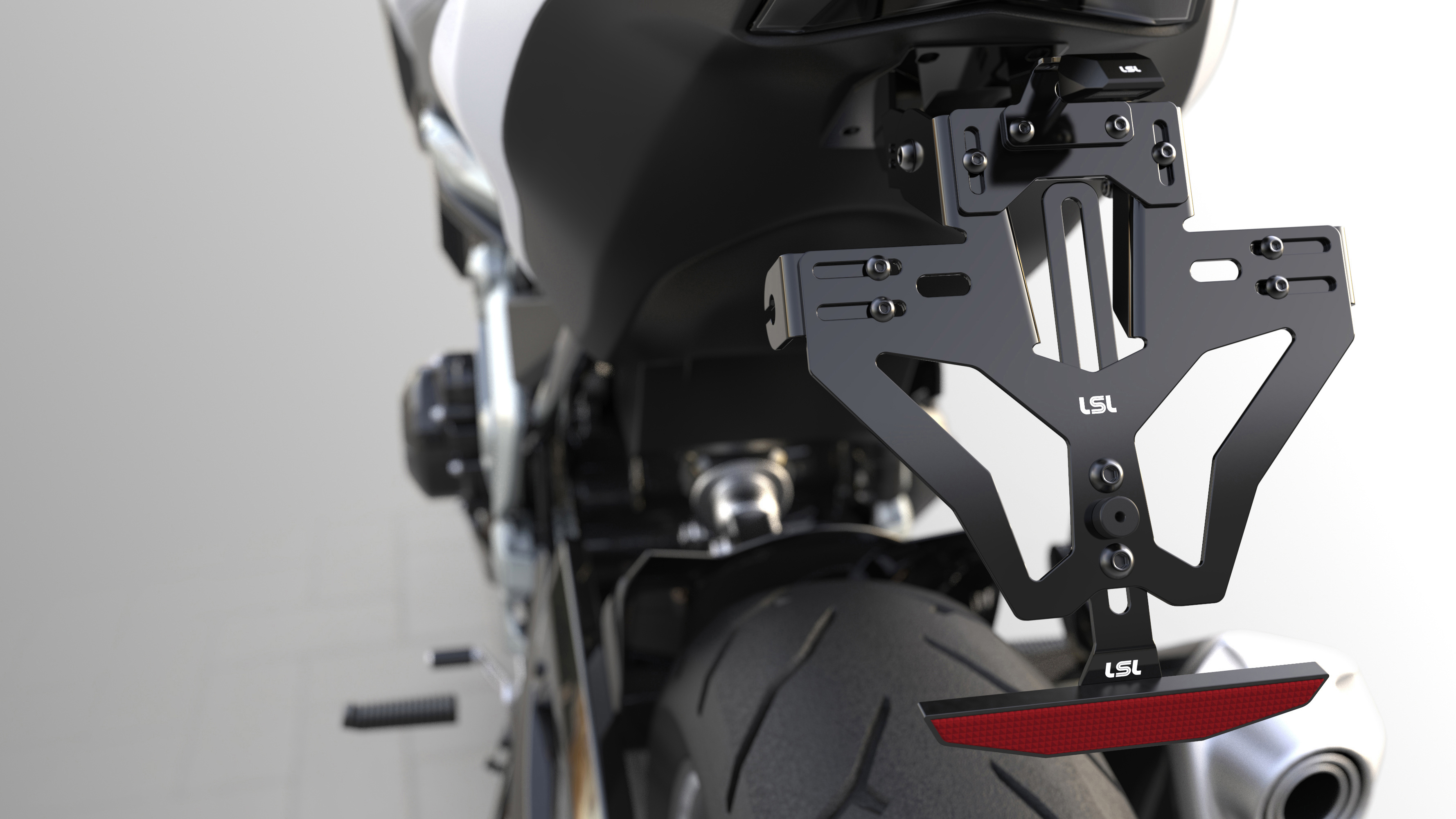 Soporte de matrícula corto con luz de matrícula para Kawasaki Z 1000 (14-18)