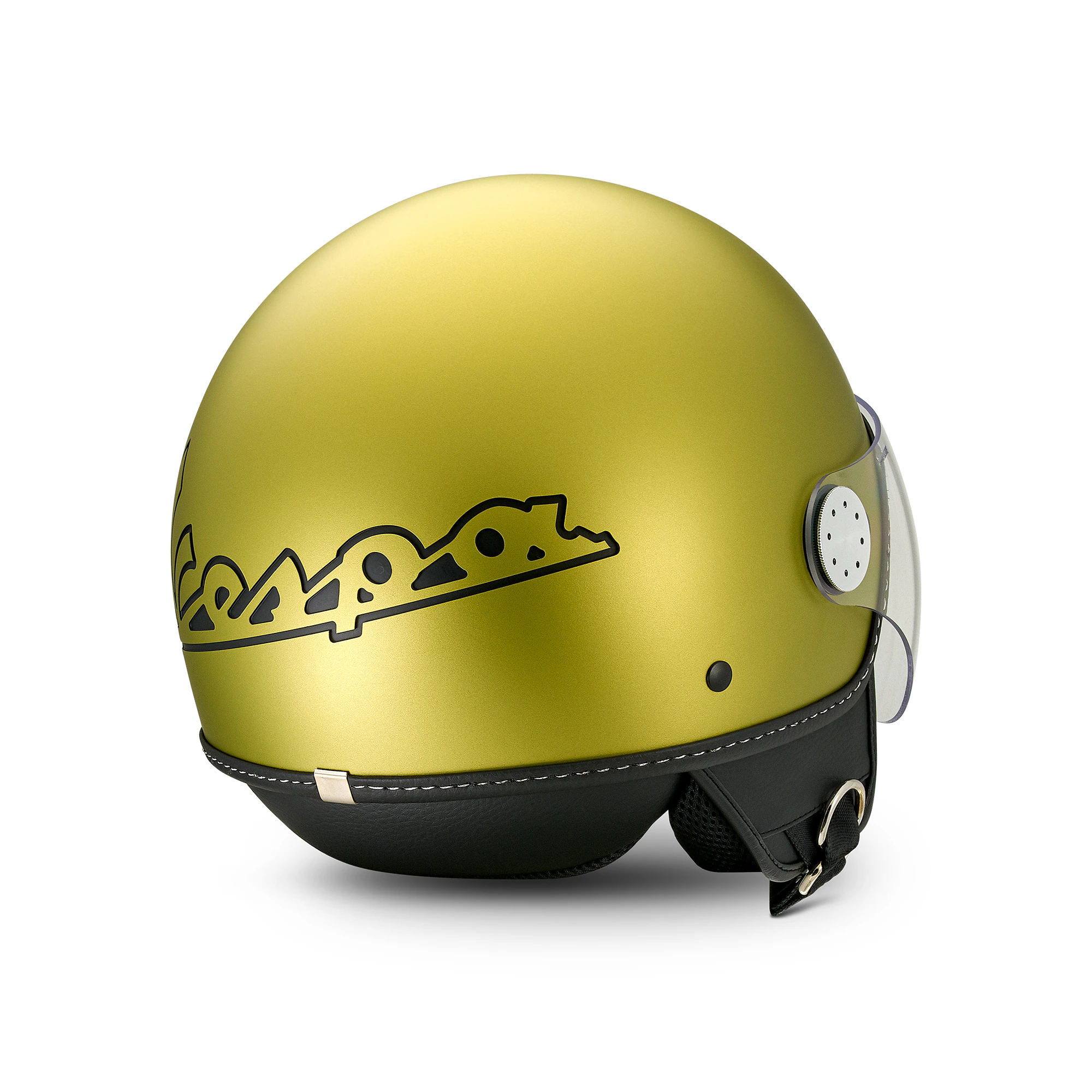 Casco Vespa jet Visera 4.0 verde ambizioso mate