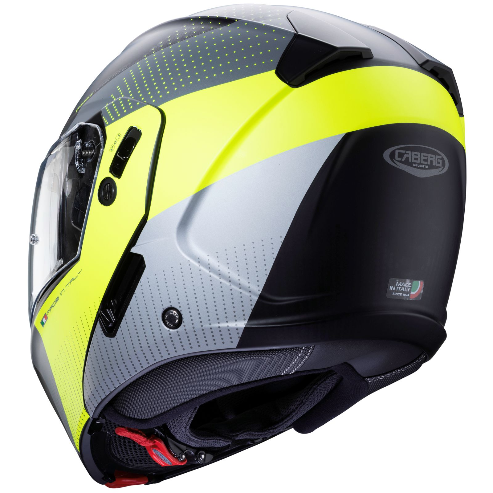 Casco Caberg Horus Scout, negro mate/amarillo fluo-gris