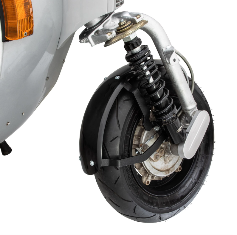 Guardabarros 2.0 Garelli Race EVO II para Vespa PX 80-200ccm, GRP negro, soporte negro