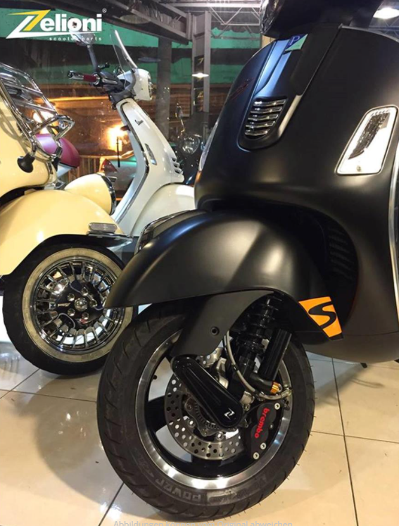 Amortiguador delantero "Black Edition" para Vespa GTS/GTS Super 125-300cc ('14-'16), negro