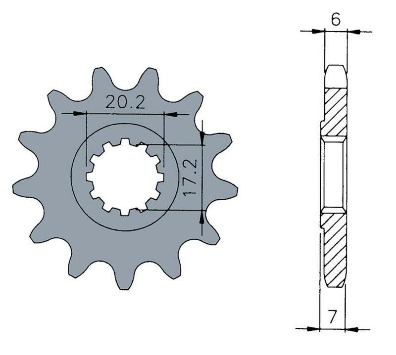 Piñón delantero de acero Tecnium estándar 1120 - 420