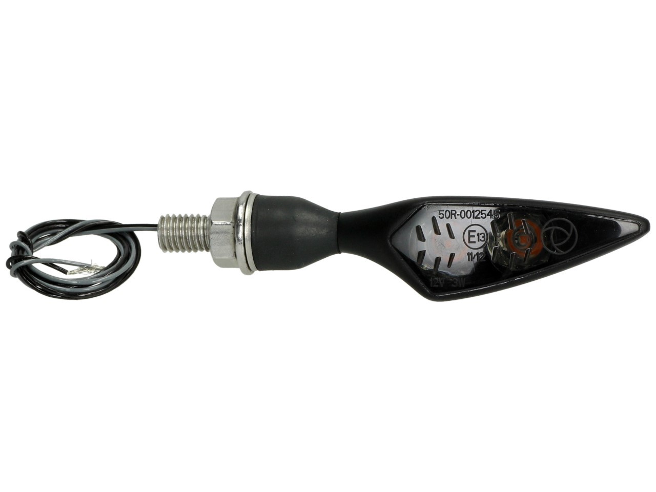 Indicador Kellermann, Rhombus Dark, acero, LED, VL/HR, 12 V, negro satinado, M8x20, homologado E