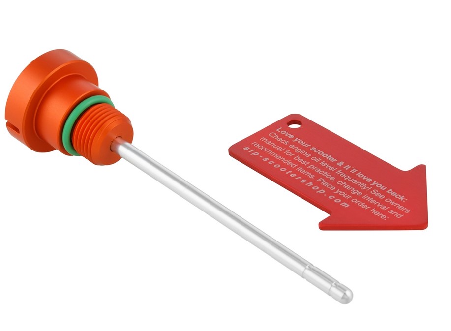 Tapón de llenado de aceite del motor para Vespa GTS/GTS Super/GTV 300cc HPE, naranja mate