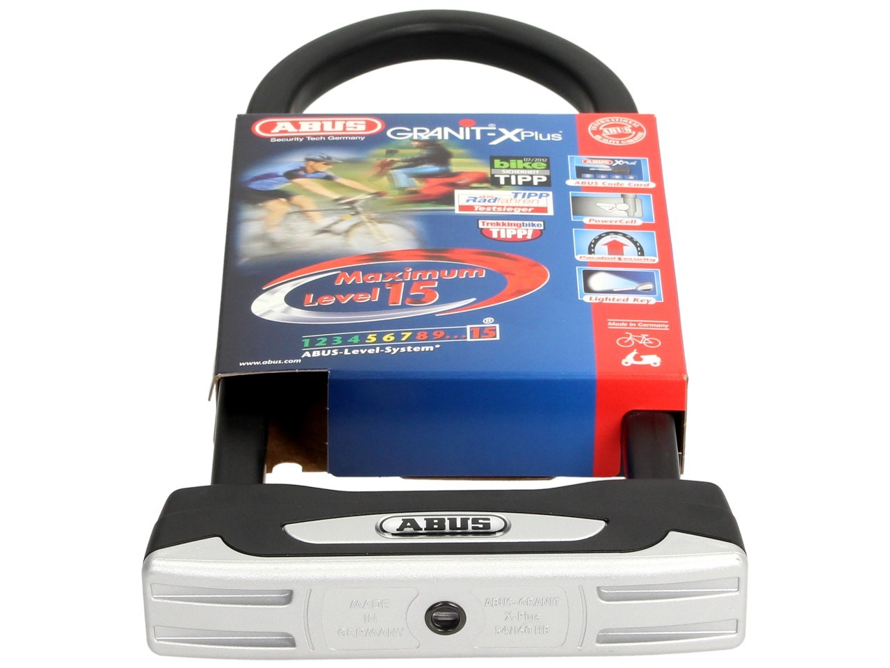 ABUS U-lock 230x108 Granit X-Plus 54 para moto, scooter y Vespa