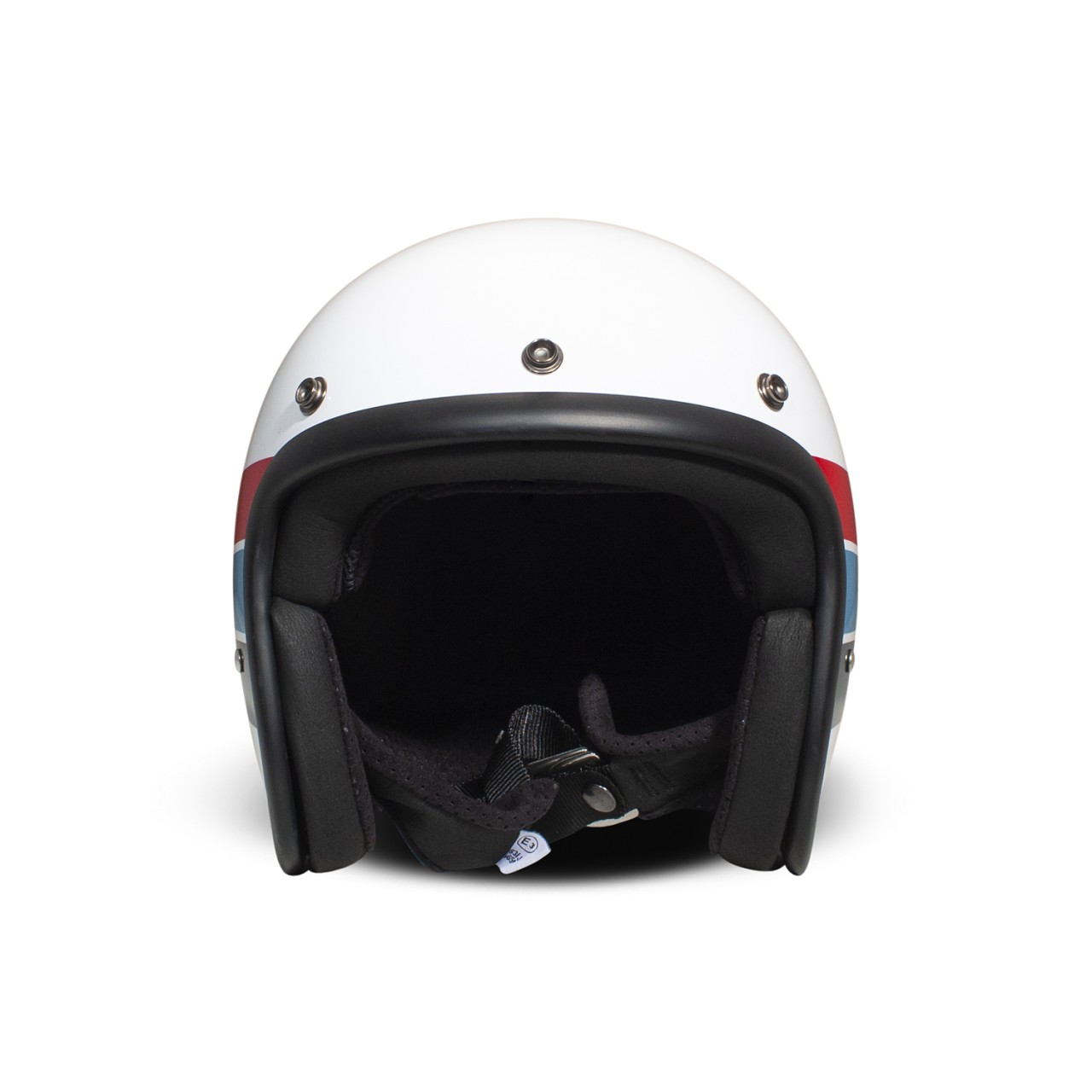 Casco DMD jet retro, blanco, brillante, Artemis, fibra de vidrio, ECE 22.06