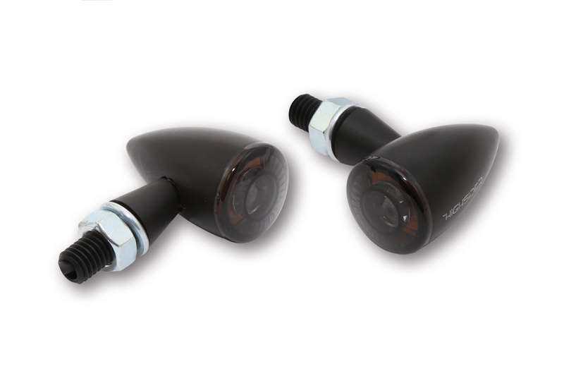 HIGHSIDER Pro Apollo Bullet Indicador LED carcasa negro / lente gris humo (par), delantero y trasero