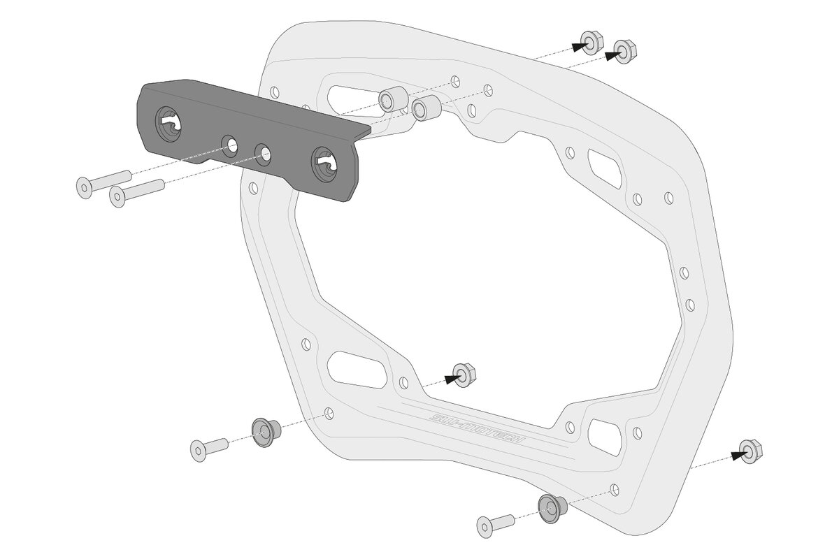 Kit adaptador SW-Motech para portaequipajes lateral PRO/EVO para Givi Trekker Dolomiti