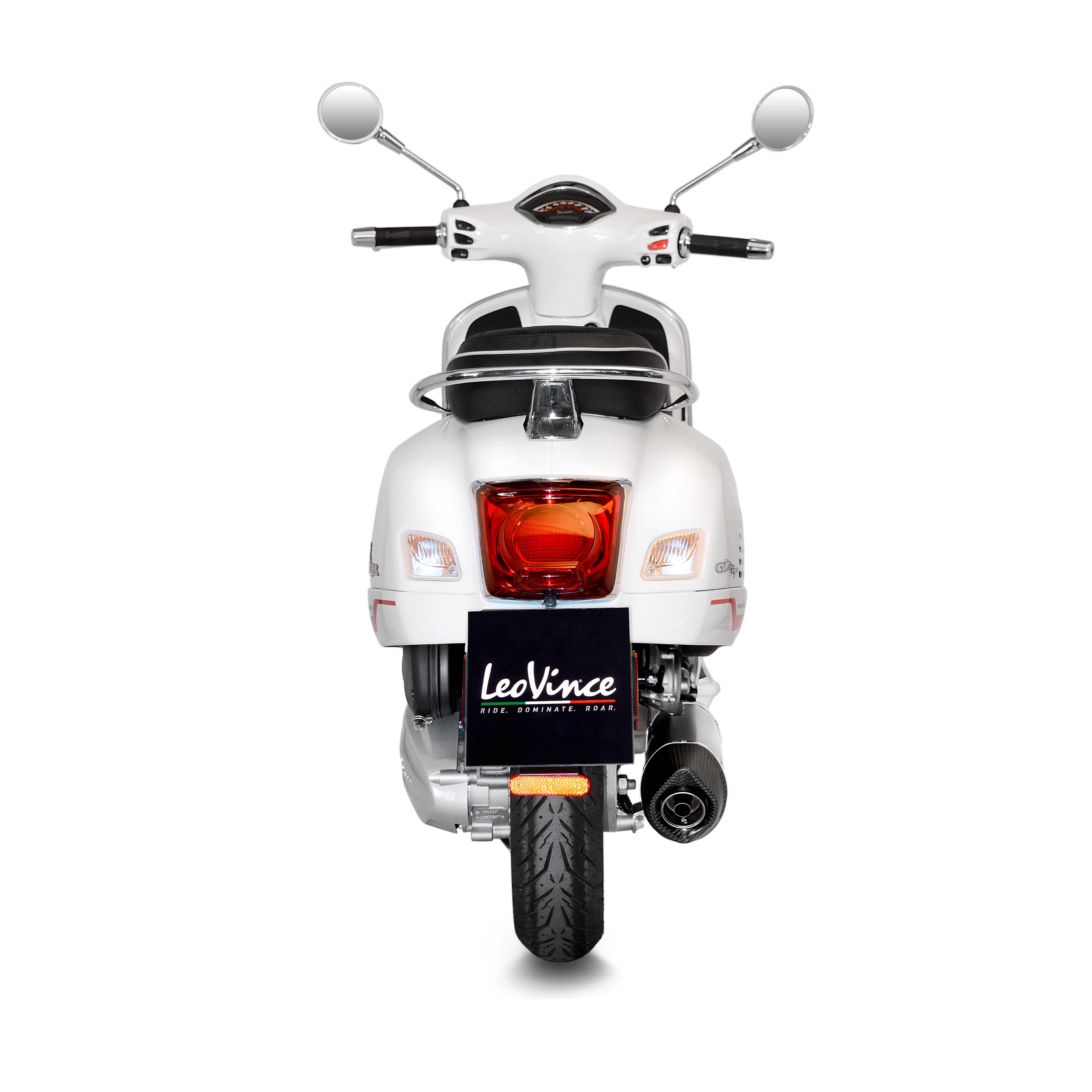 Sistema de escape LeoVince LV One Evo, acero inoxidable, plata, sistema completo, para Vespa 300 GTS Euro 5