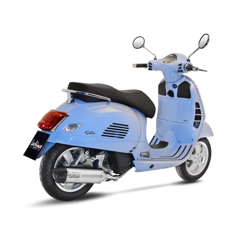 Sistema completo LeoVince LV One Evo para Vespa GTS 125 /150, acero inoxidable plata, ABE, Euro4