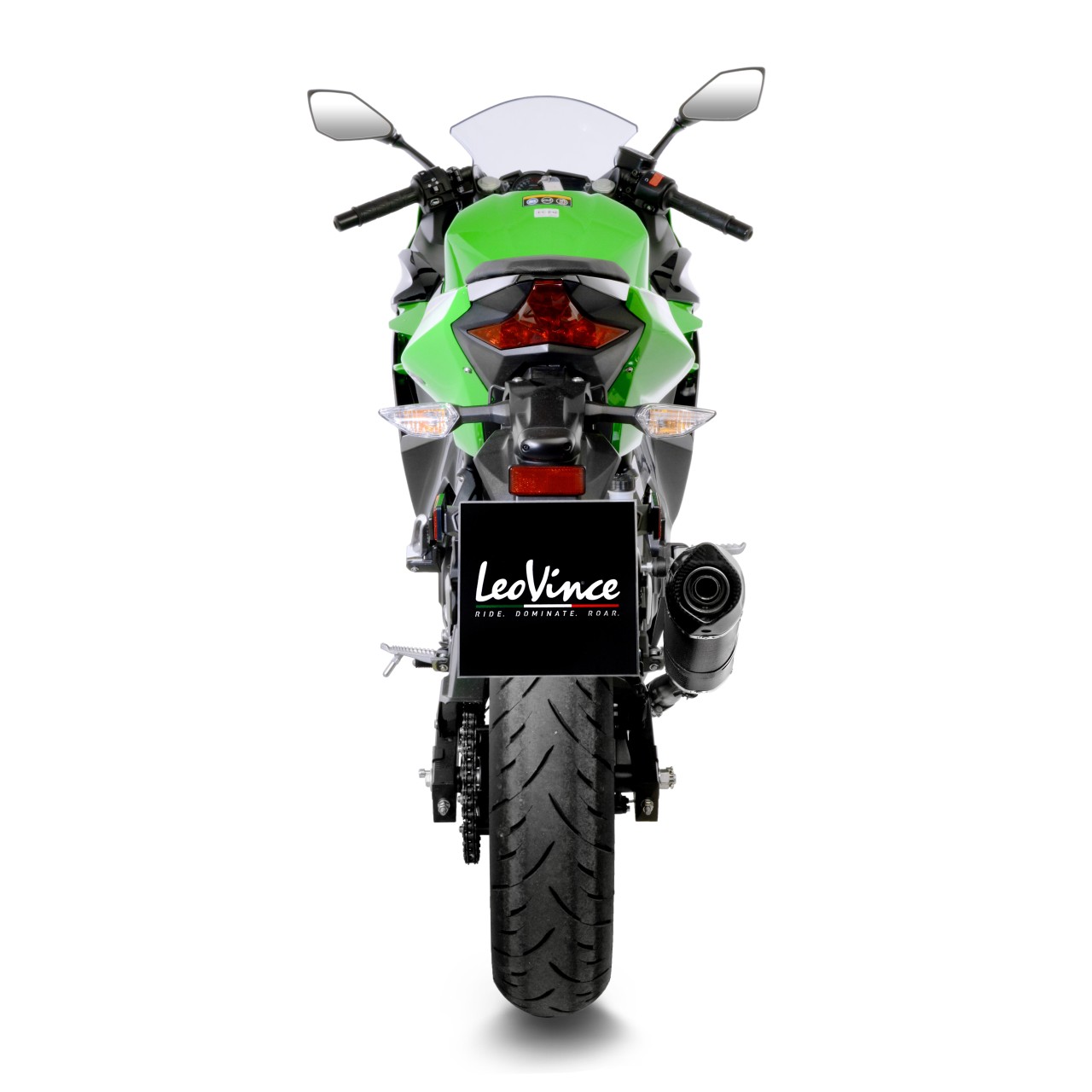 Escape LeoVince LV One Evo para Kawasaki Ninja 400 /Z 400, carbono, slip on, E-certificate