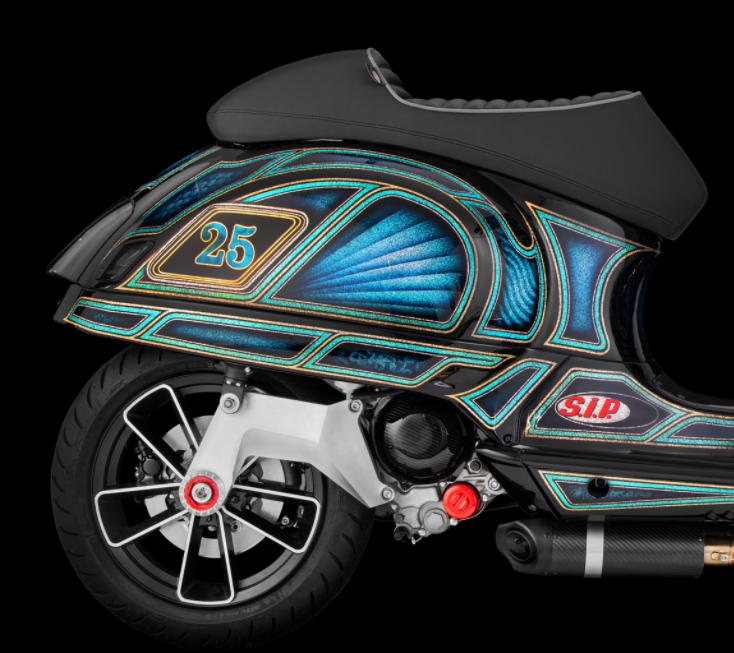 Brazo oscilante para escape de competición, trasero para Vespa GTS/GTS Super/GTV/GT 60/GT/GT L sin ABS, plata