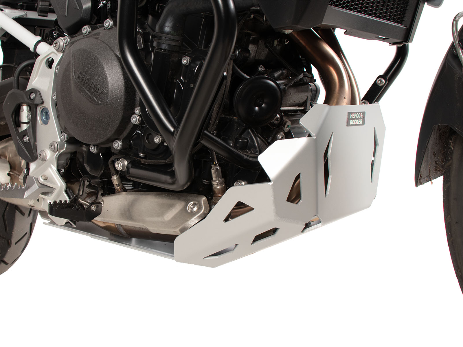 Placa de protección del motor plateada para BMW F 900 GS (24-) Hepco & Becker