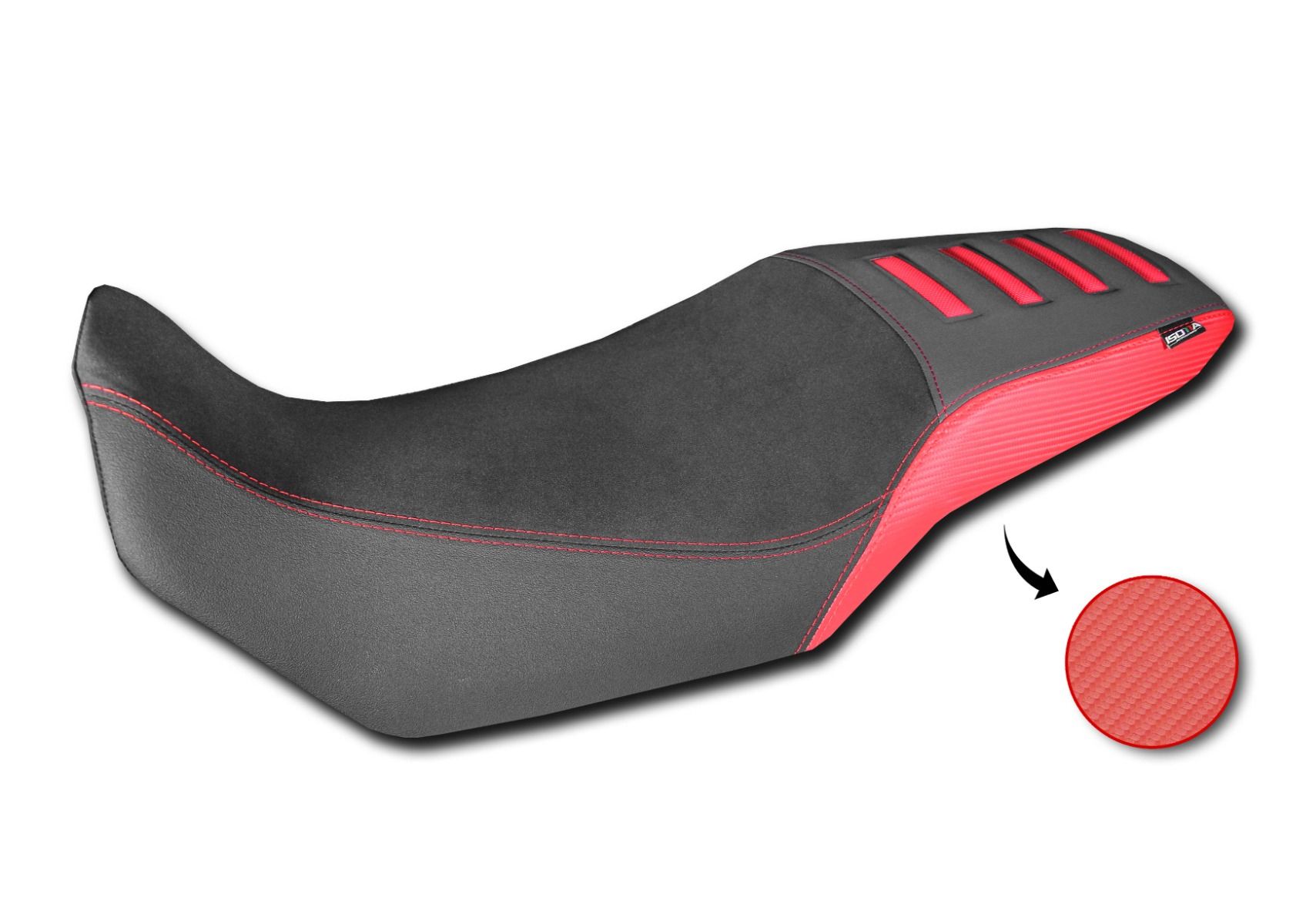 Funda de asiento Comfort de fibra 3D para Honda XL 750 Transalp, negro / rojo
