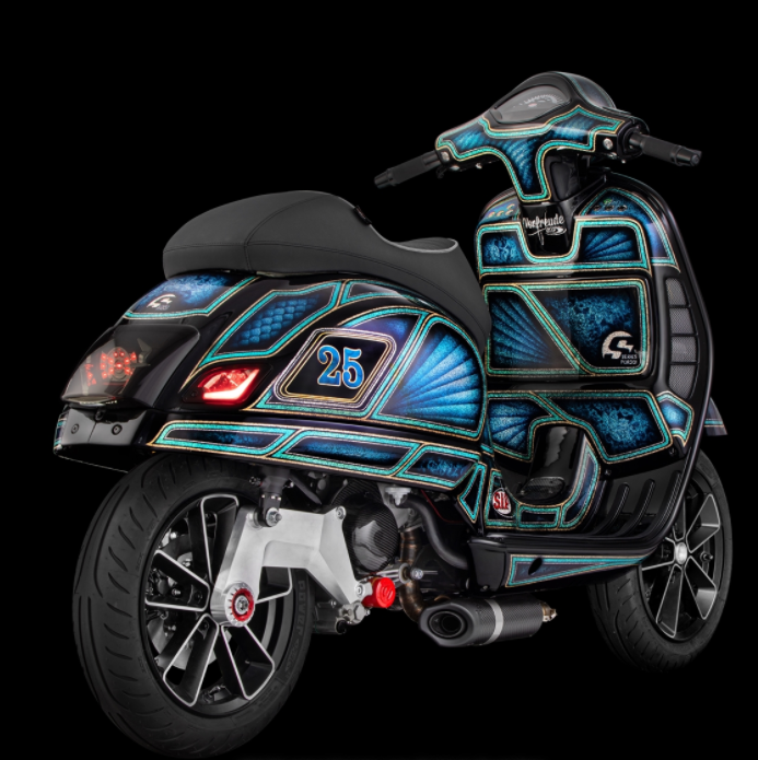 Brazo oscilante para escape de competición, trasero para Vespa GTS/GTS Super/GTV/GT 60/GT/GT L sin ABS, plata