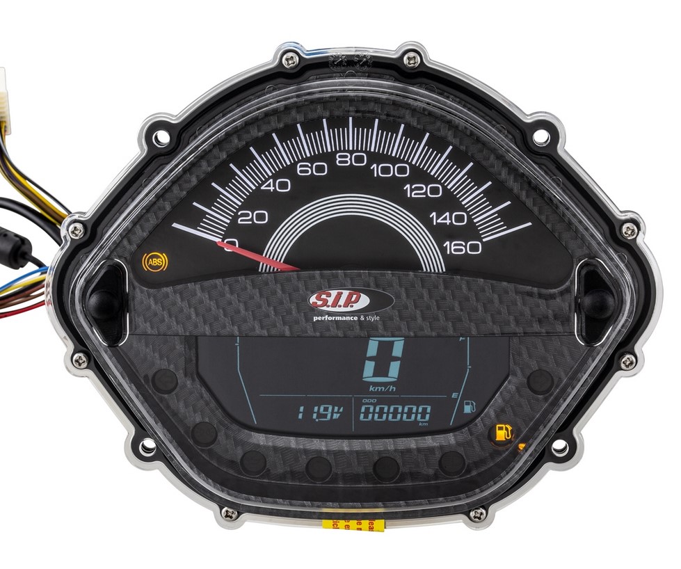 Cuentavueltas/cuentavueltas para Vespa GTS/GTS Super/GTS SuperSport, es decir, 125-300cc (-'14), aspecto de carbono
