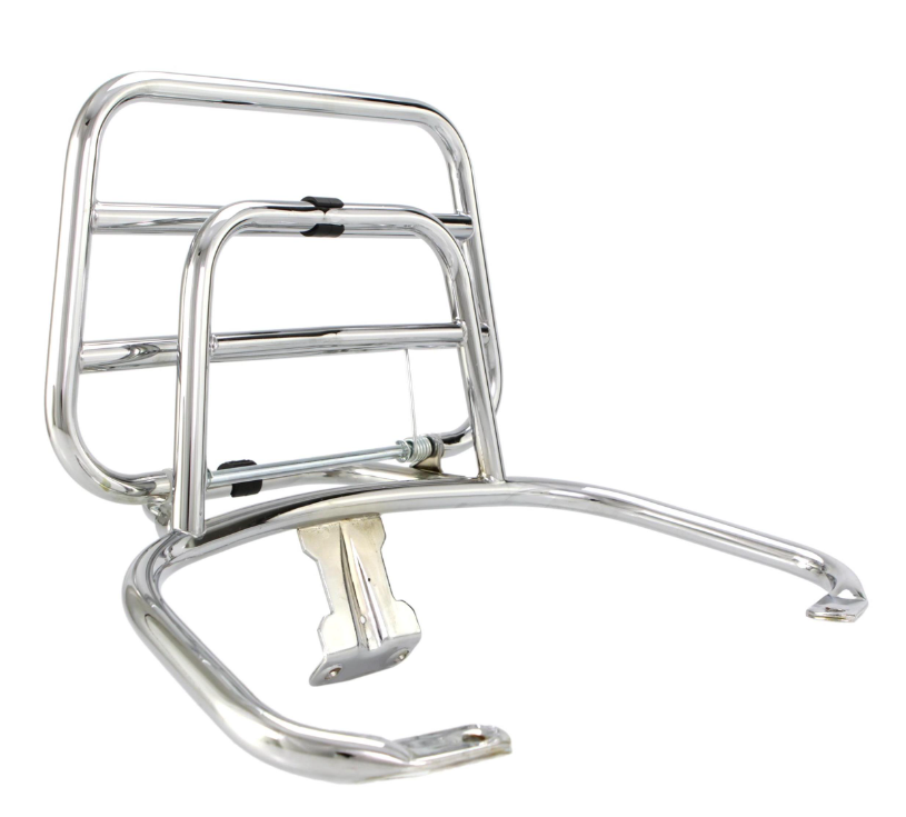 Portaequipajes trasero para Vespa LX /LXV /S 50-150cc, plegable, cromado