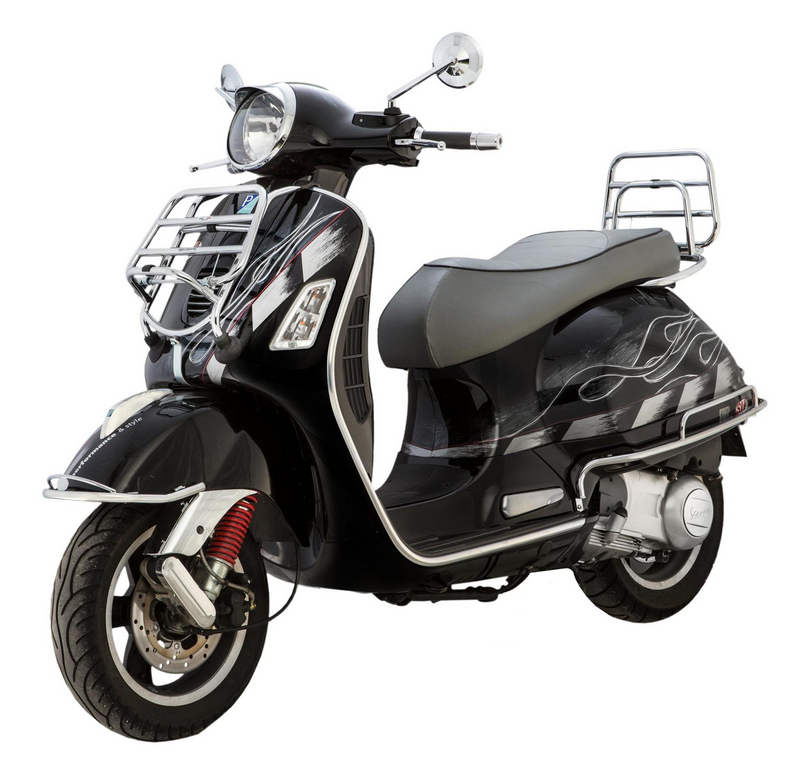 Portaequipajes trasero para Vespa GTS /GTS Super /GTV /GT 60, 125-300cc, plegable, cromado