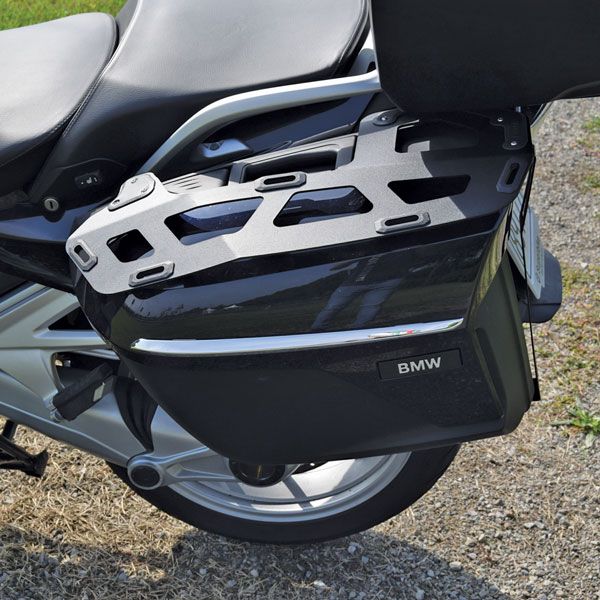 Portaequipajes para maletas laterales BMW K 1600 GT/GTL, R 1250 RT, R 1200 RT, aluminio, negro