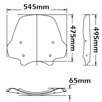 Parabrisas media "Summer", inclinable - altura 475 mm para BMW R 1200 R (11-14)