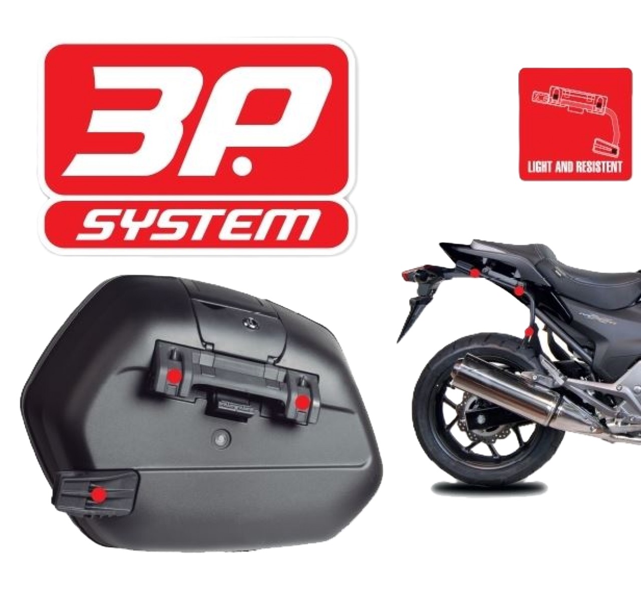 Portaequipajes laterales Shad «3P System», pintados en negro, para modelos BMW GS