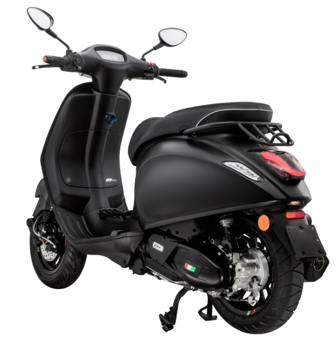 Portaequipajes escalonado negro para Vespa Primavera/Sprint 50-150ccm