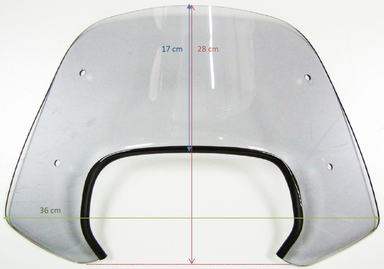 Parabrisas ERMAX Piccolo H 300 mm para Vespa Sprint 50-150cc 2T/4T, tintado/negro claro