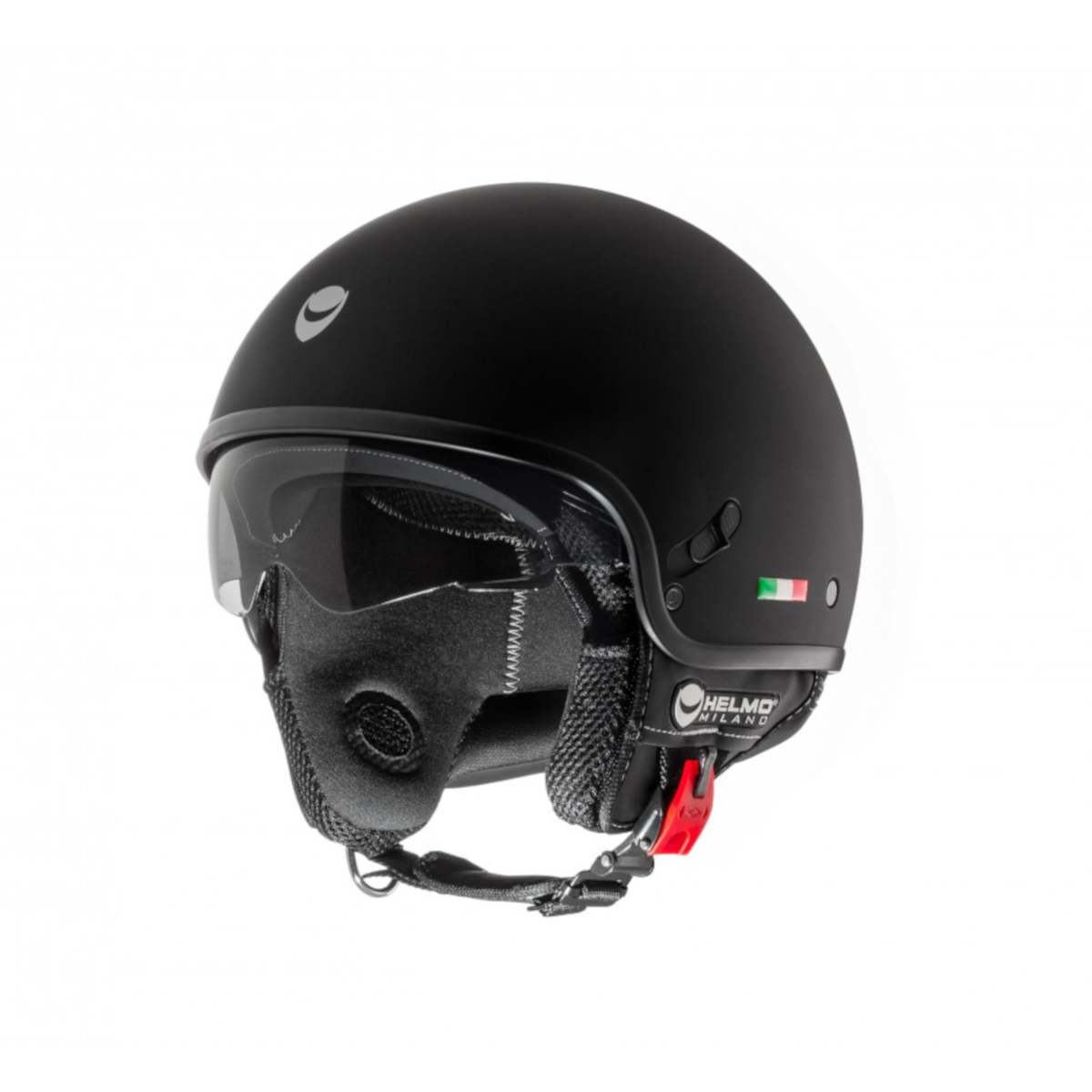 Helmo Milano Demi Jet, Puro Slider, negro mate
