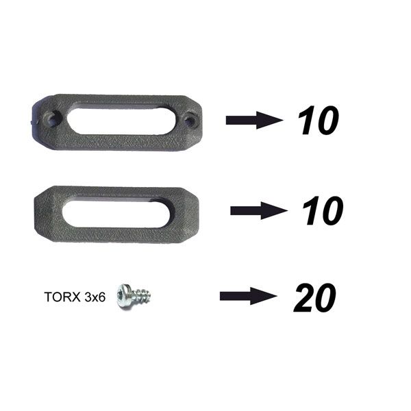 Kit 12 piezas de plástico para ojales de portaequipajes