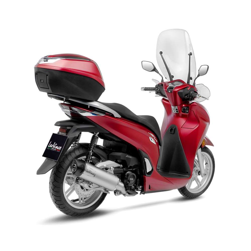 Sistema de escape LeoVince LV One Evo para Honda SH 350 i, acero inoxidable plata, slip on, certificado E