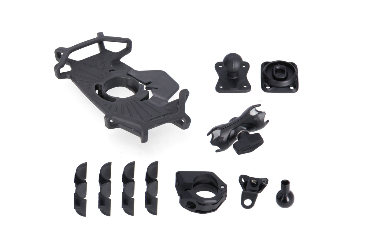 Kit de navegación por satélite universal con soporte para smartphone T-Lock. Incluye brazo de sujeción de 2". Para rosca de manillar/espejo