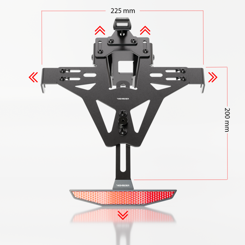 HIGHSIDER soporte de matrícula pro Akron-RS Pro Con luz trasera