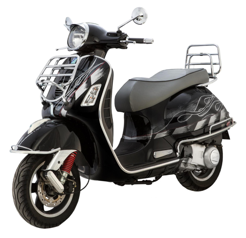 Portaequipajes delantero para Vespa GTS/GTS Super/GTV/GT 60/GT/GT L 125-300cc, plegable, cromado
