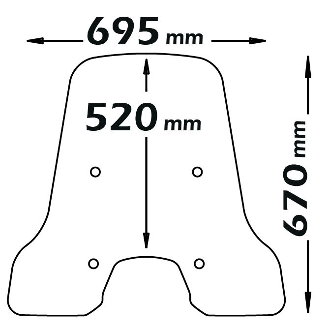 Parabrisas transparente - altura 520 mm para Vespa Sprint - Isotta