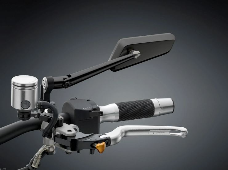 Espejo RIZOMA Circuit 744 derecho para Vespa, anodizado negro