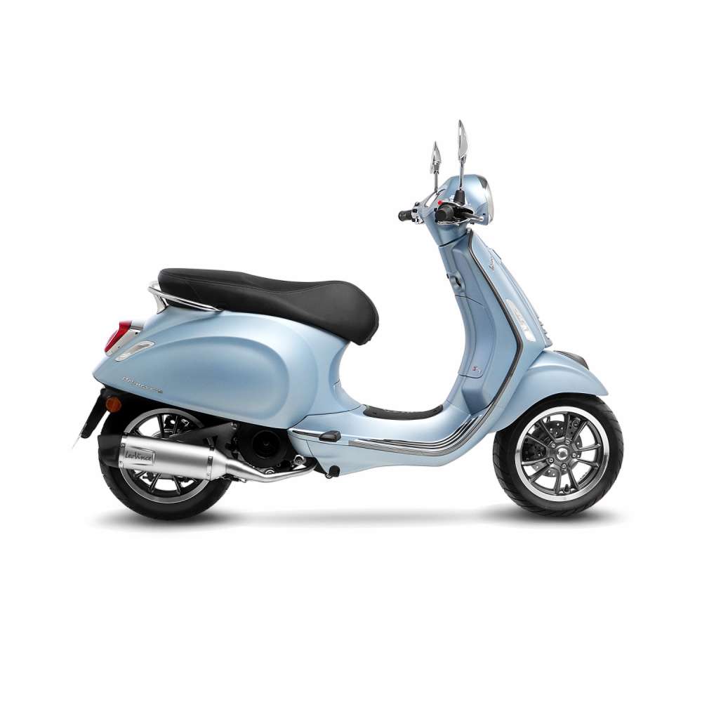 Sistema de escape LeoVince LV One Evo para Vespa Primavera 125, acero inoxidable plata, slip on, E-certificate