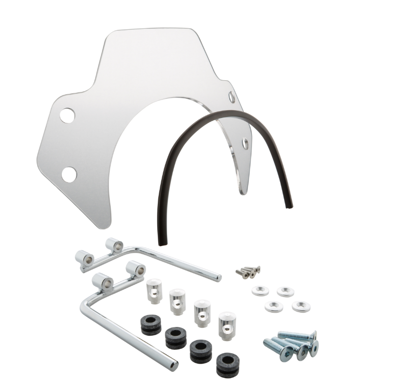Mosquitera para Vespa PX 80-200cc, soporte plateado, transparente