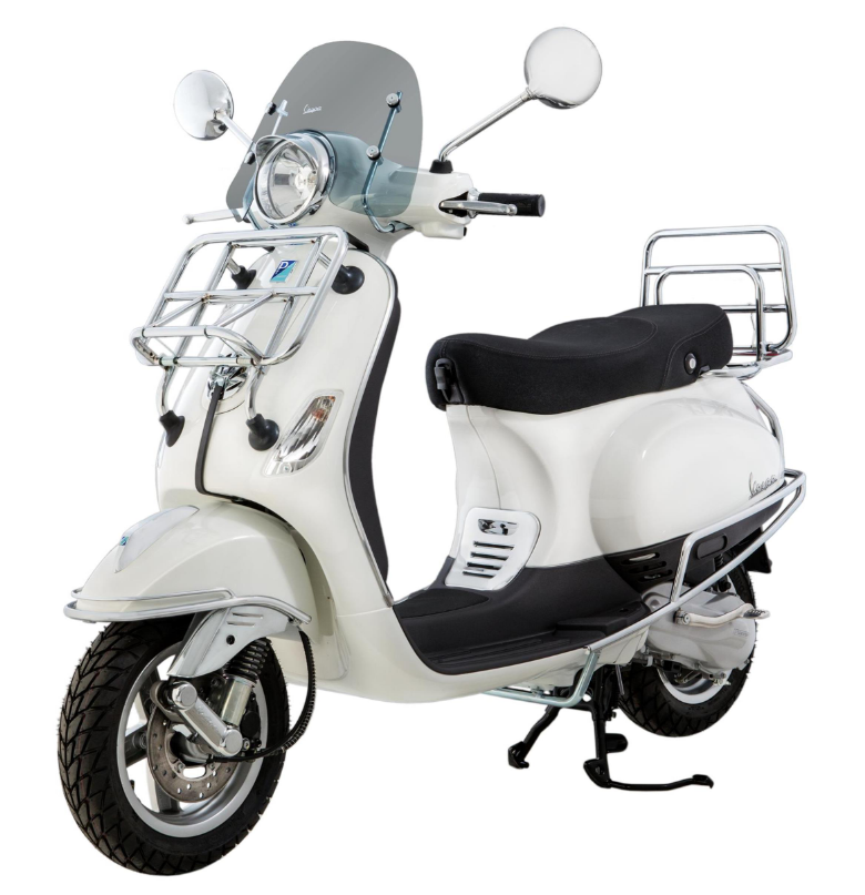 Portaequipajes trasero para Vespa LX/LXV/S 50-150cc, cromado