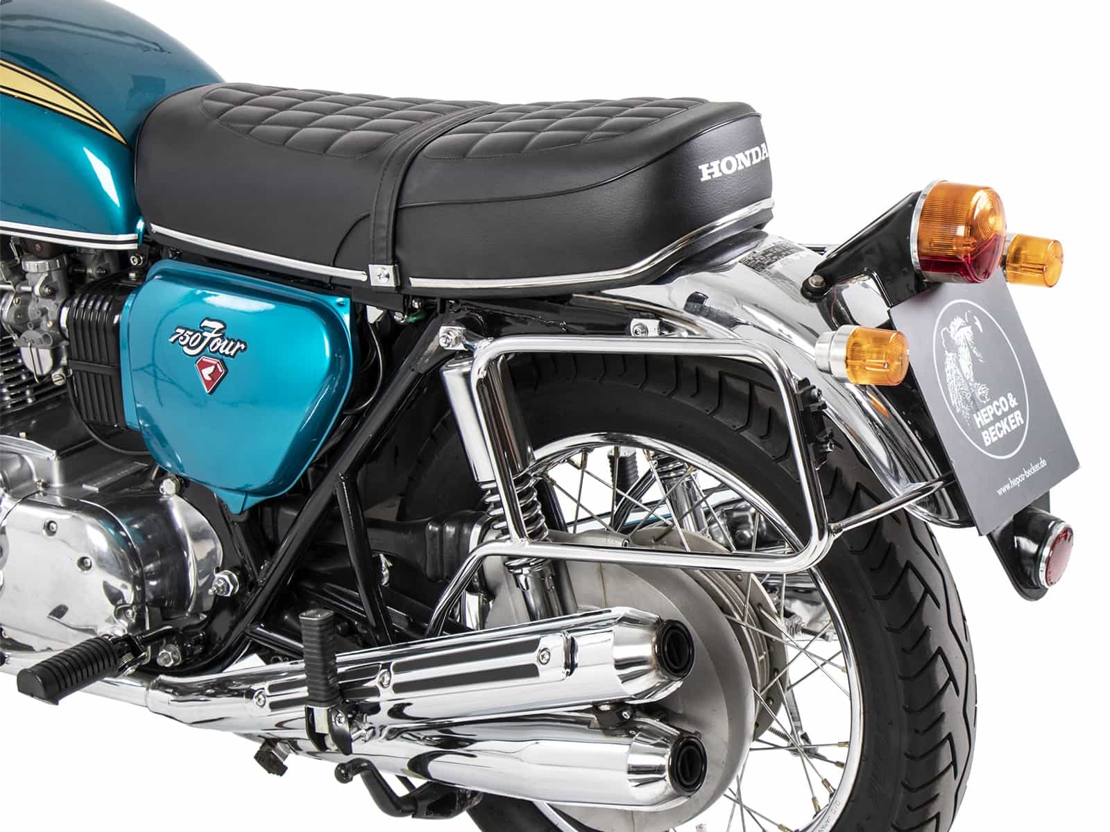 Portamaletas lateral atornillado cromado para Honda CB 750 Four K0-K6 (70-76) Hepco & Becker