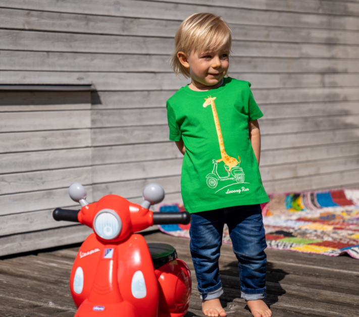 Camiseta infantil "Looong Run", verde
