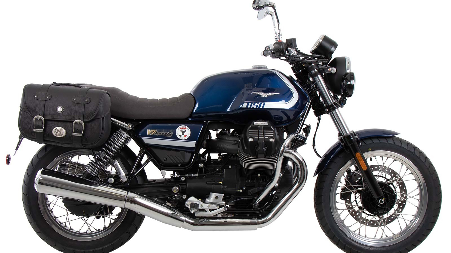 Soporte lateral C-Bow negro para Moto Guzzi V7 850 Special/Stone/Centenario (21-24) Hepco & Becker
