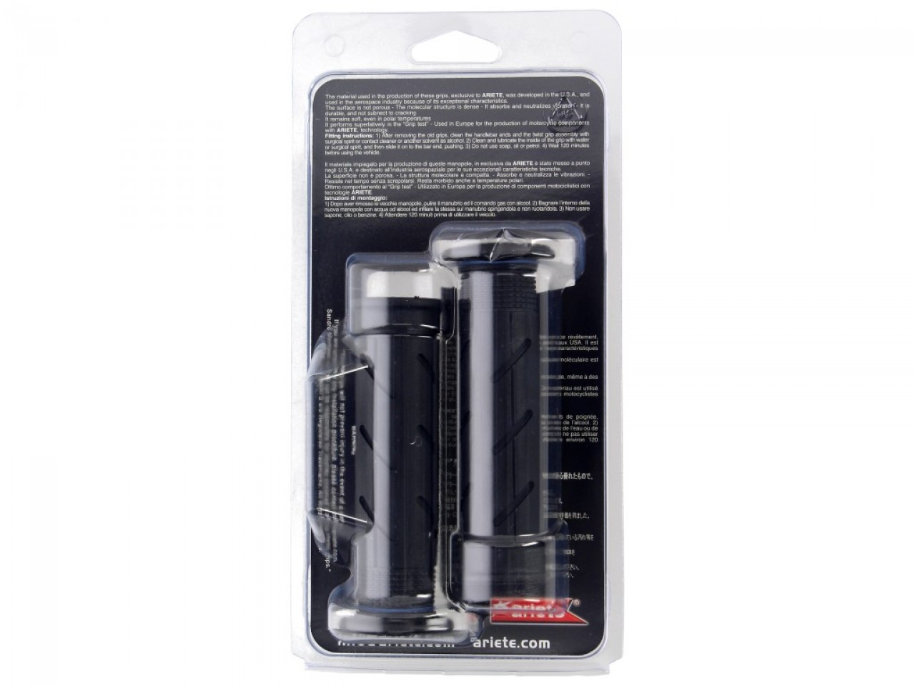 juego de empuñaduras de goma ariete abierto, longitud: 120 mm, negro