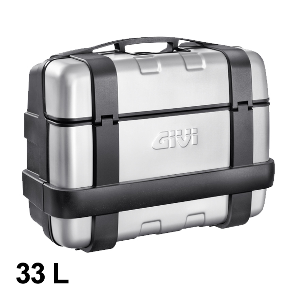 Maleta MONOKEY Trekker 33 litros con tapa de aluminio plata Givi