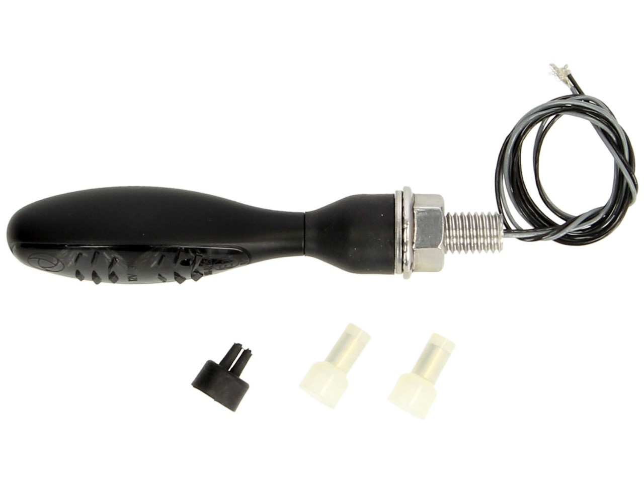 Indicador Kellermann, Micro 1000 LED Dark, acero, LED, V/H, L/R, 12 V, negro satinado, M8x20