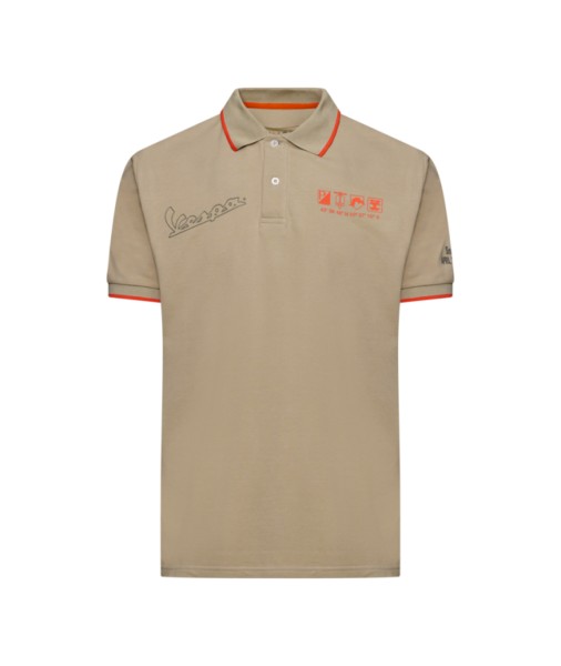 Camiseta polo Vespa Nomad beige, colección DEC