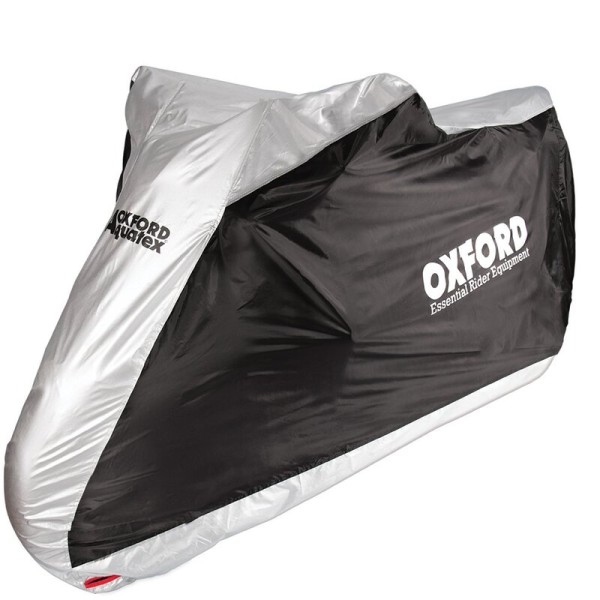Oxford Indoor / Outdoor Abdeckplane Aquatex Schwarz/Silber - Motorrad / Scooter - XL