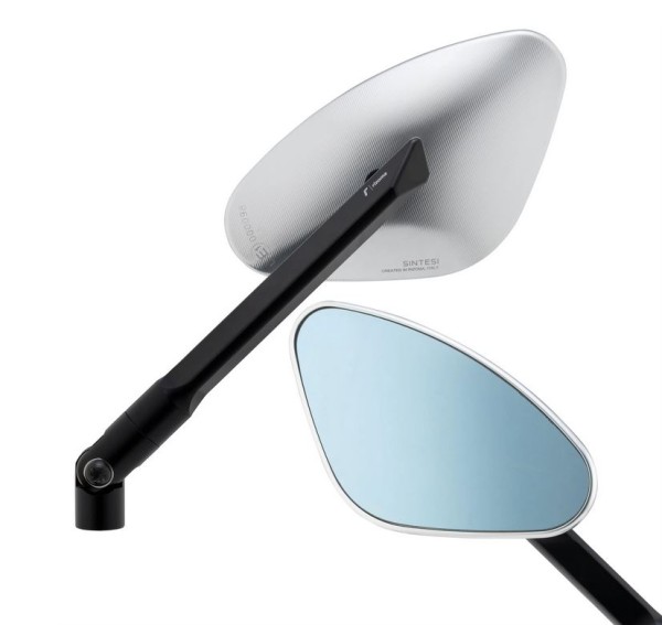 Espejo RIZOMA Genesi izquierdo para Vespa, anodizado plata