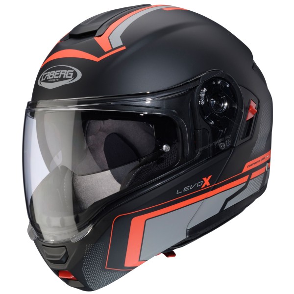 Casco Caberg Levo X Elite negro mate/antracita-rojo