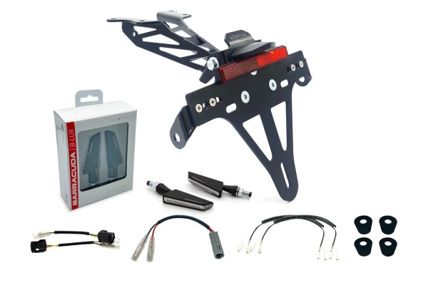 Soporte de matrícula (incl. intermitentes Barracuda delanteros + traseros) para Yamaha Tracer 700 (20-)