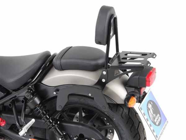 Sissybar con portaequipajes negro para Honda CMX 500 Rebel (17-) Hepco & Becker